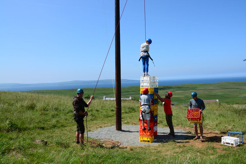 The glamping activity of Crate Building at Whitewave Wigwams and Activity Centre