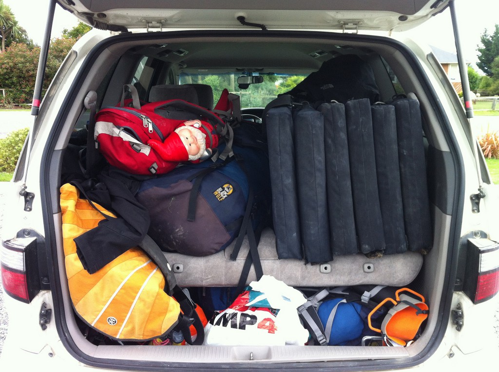 Car packed full to point of bursting.